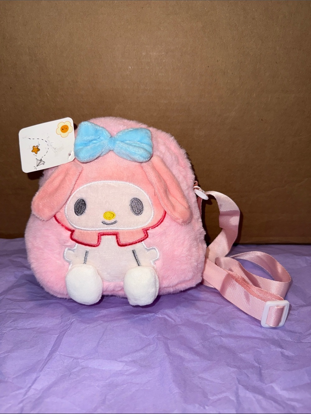 My Melody Cute Plush Bag With Crossbody Adjustable Strap